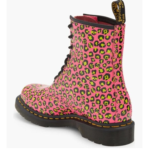 Dr Martens 1460 Leopard Pink Water Repellent Leather Boot Lace Up Women US 6 - Picture 3 of 14